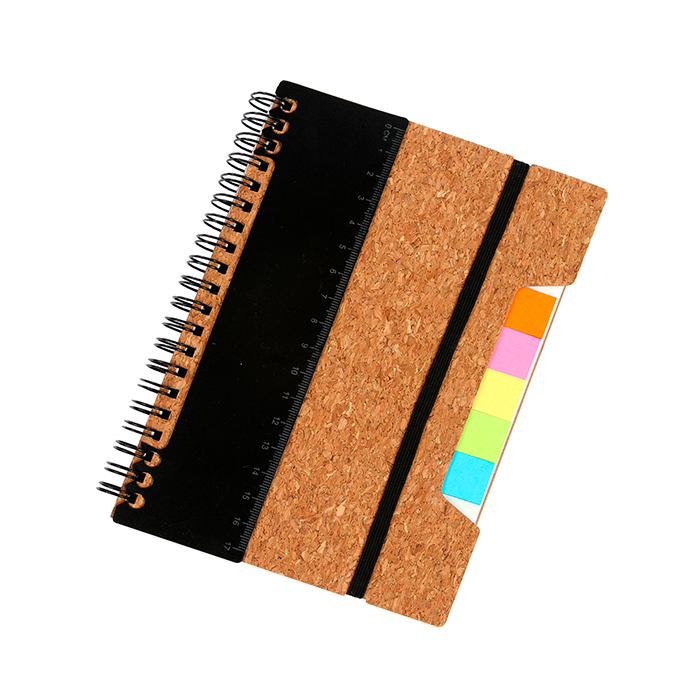 LIBRETA CON PASTA DE CORCHO DE 80 HOJAS E129